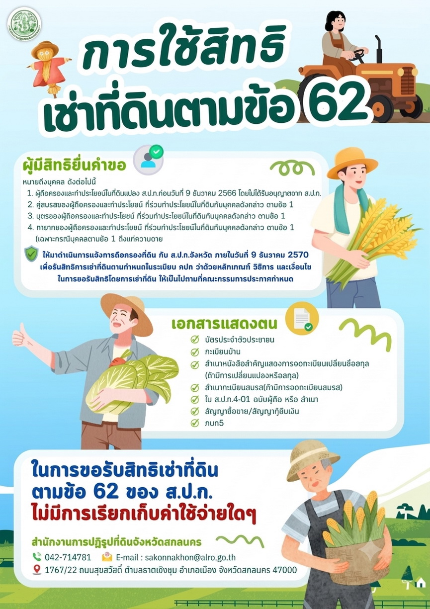title - การใช้สิทธิเช่าที่ดินตามข้อ 62